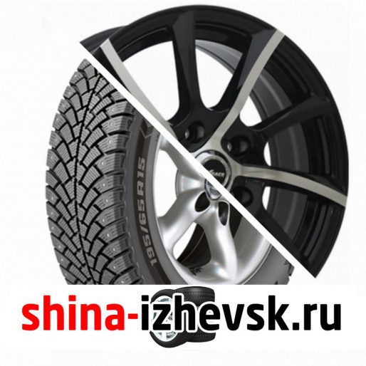 Колесо в сборе BF Goodrich G Force Stud 215/55 R16 Q 97 + X-Race AF14 6.5xR16 5×114.3 ET45 DIA60.1 Черный полностью полированный в Ижевске